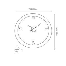 Newborough Burr Wood Effect Open Face Round Wall Clock - thumbnail 6