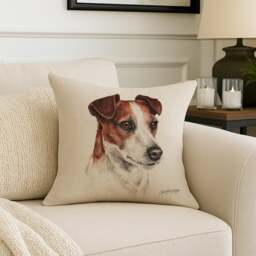 Christine Varley Jack Russell Square Cushion - thumbnail 1