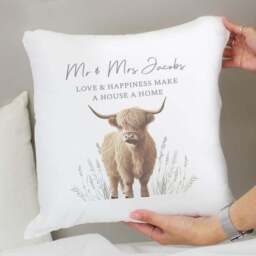 Personalised Highland Cow Square Cushion - thumbnail 5
