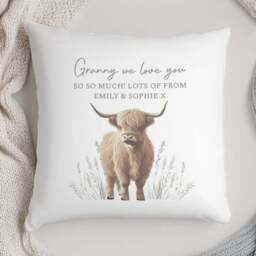 Personalised Highland Cow Square Cushion - thumbnail 4