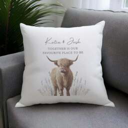 Personalised Highland Cow Square Cushion - thumbnail 3
