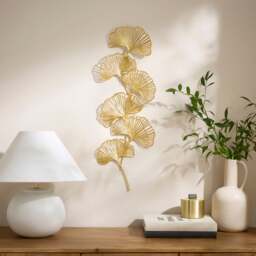 Gold Ginkgo Leaf Metal Wall Art - thumbnail 1