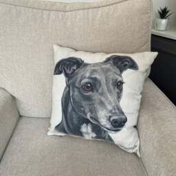Christine Varley Greyhound Square Cushion - thumbnail 1