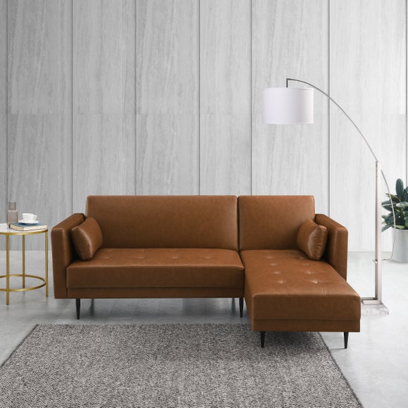 Selma Faux Leather Corner Double Sofa Bed - image 1