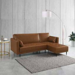 Selma Faux Leather Corner Double Sofa Bed - thumbnail 2