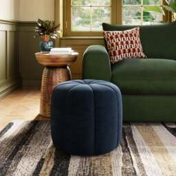 Pumpkin Velvet Footstool - thumbnail 1
