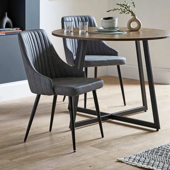 Shea Set of 2 Dining Chairs, Faux Leather - image 1