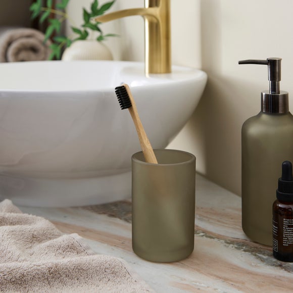 Hotel Glass Toothbrush Holder - image 1