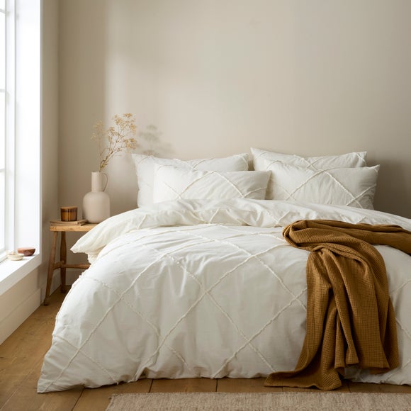 Lotus Tufted 100% Cotton Duvet Cover & Pillowcase Set - image 1