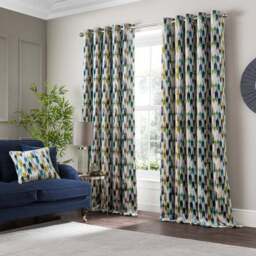 Kelso Cut Velvet Eyelet Curtains - thumbnail 2
