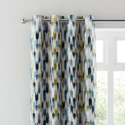 Kelso Cut Velvet Eyelet Curtains - thumbnail 1