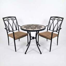 Dallas 76cm Bistro Table Set with 2 Austin Chairs - thumbnail 2
