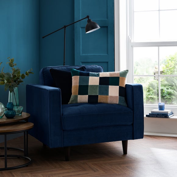 Clara Patchwork Velvet Rectangle Cushion - image 1