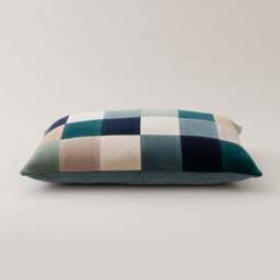 Clara Patchwork Velvet Rectangle Cushion - thumbnail 4