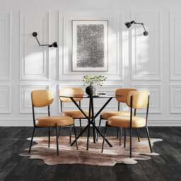 Smith Faux Leather Set of 2 Dining Chairs - thumbnail 1