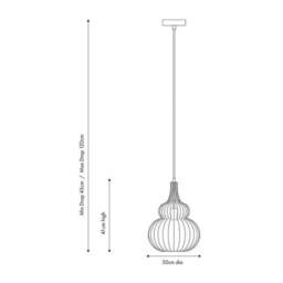 Dania Metal Shaped Wire Pendant Light - thumbnail 4