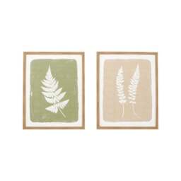 Set Of 2 Green & Natural Fern Framed Canvases - thumbnail 3