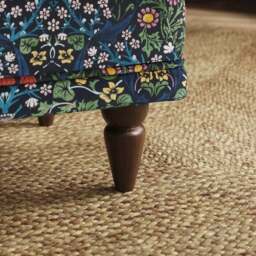Jolene William Morris Blackthorn Print Velvet Footstool - thumbnail 4