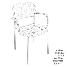 Bergen Round Bistro Table with 2 Karin Armchairs - thumbnail 6