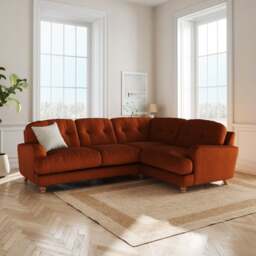 Martha Matte Plush Velvet Full Corner Sofa - thumbnail 1