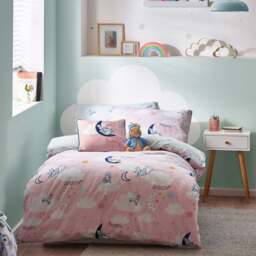 Peter Rabbit Sleepy Head Pink Duvet Cover and Pillowcase Set - thumbnail 1