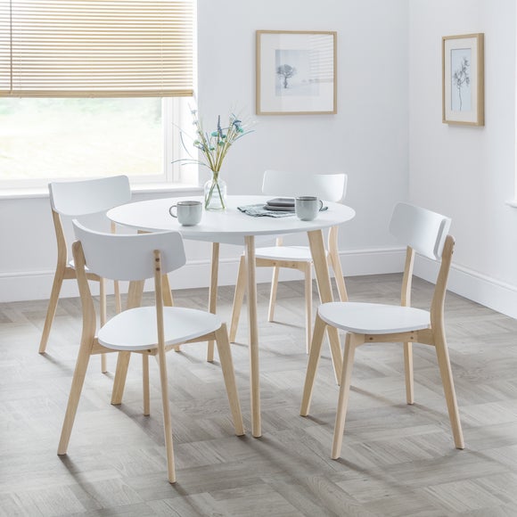 Casa 4 Seater Round Dining Table, White - image 1