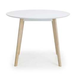 Casa 4 Seater Round Dining Table, White - thumbnail 3