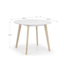 Casa 4 Seater Round Dining Table, White - thumbnail 6