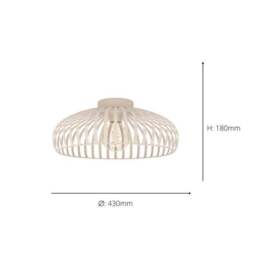 EGLO Mogano Scandi Caged Semi Flush Ceiling Light - thumbnail 4