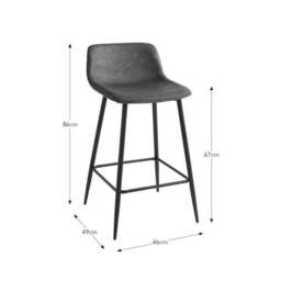 Jayden Counter Height Bar Stool, Faux Leather - thumbnail 6