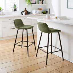 Jayden Counter Height Bar Stool, Faux Leather - thumbnail 1