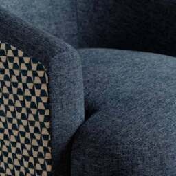 Carmen Distressed Chenille Geometric Swivel Chair - thumbnail 3