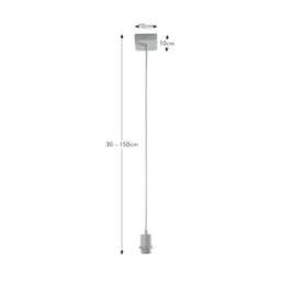 Roe Square Plate Adjustable Flex Ceiling Light Cable - thumbnail 4