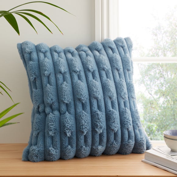 Bianca Carved Faux Fur Square Cushion - image 1