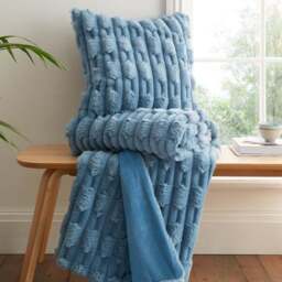 Bianca Carved Faux Fur Square Cushion - thumbnail 4