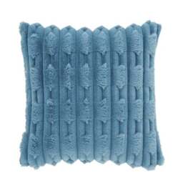 Bianca Carved Faux Fur Square Cushion - thumbnail 3
