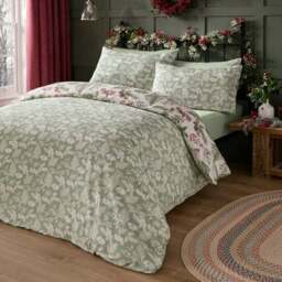 Winter Sprigs 100% Cotton Duvet Cover & Pillowcase Set - thumbnail 3