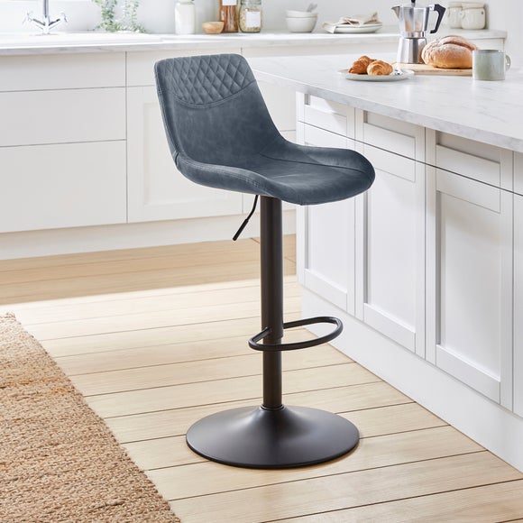 Walden Height Adjustable Bar Stool, Faux Leather - image 1