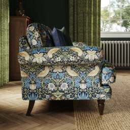 Jolene William Morris Strawberry Thief Print Velvet 3 Seater Sofa - thumbnail 2