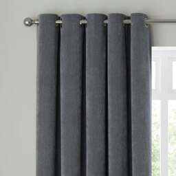 Soft Chenille Herringbone Eyelet Curtains