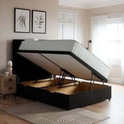 Luxury Side Ottoman Bed Frame, Teddy Fabric - thumbnail 2