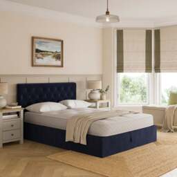 Emberly Velvet Ottoman Bed Frame - thumbnail 1