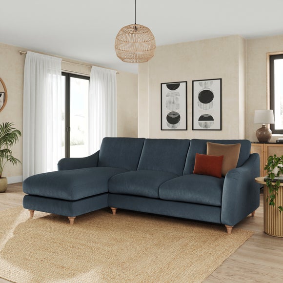 Hattie Matte Plush Velvet Corner Chaise Sofa - image 1