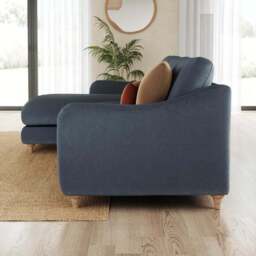 Hattie Matte Plush Velvet Corner Chaise Sofa - thumbnail 2