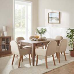 Agnes Carver Dining Chair, Fabric - thumbnail 2