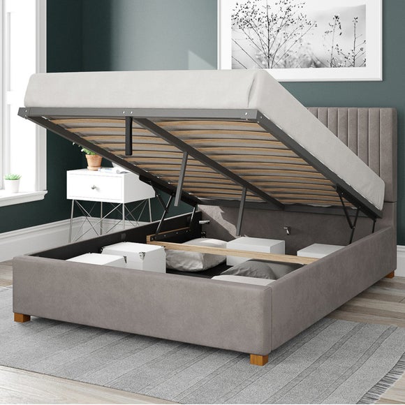 Grant Plush Velvet Ottoman Bed Frame - image 1