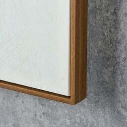 White & Terracotta Abstract Oak Effect Framed Canvas - thumbnail 3