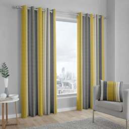 Fusion Whitworth Striped Eyelet Curtains - thumbnail 2