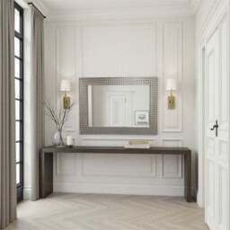 Yearn Hammered Frame Bevelled Rectangle Wall Mirror - thumbnail 3