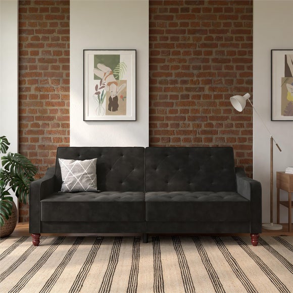 Vintage Velvet Tufted Double Futon - image 1